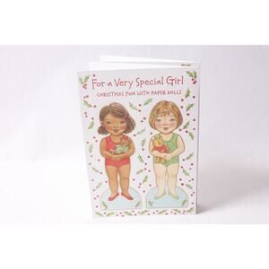 Uncut Vintage Paper Dolls Christmas Card Holiday Gift Idea ~ 260514-WH 1367